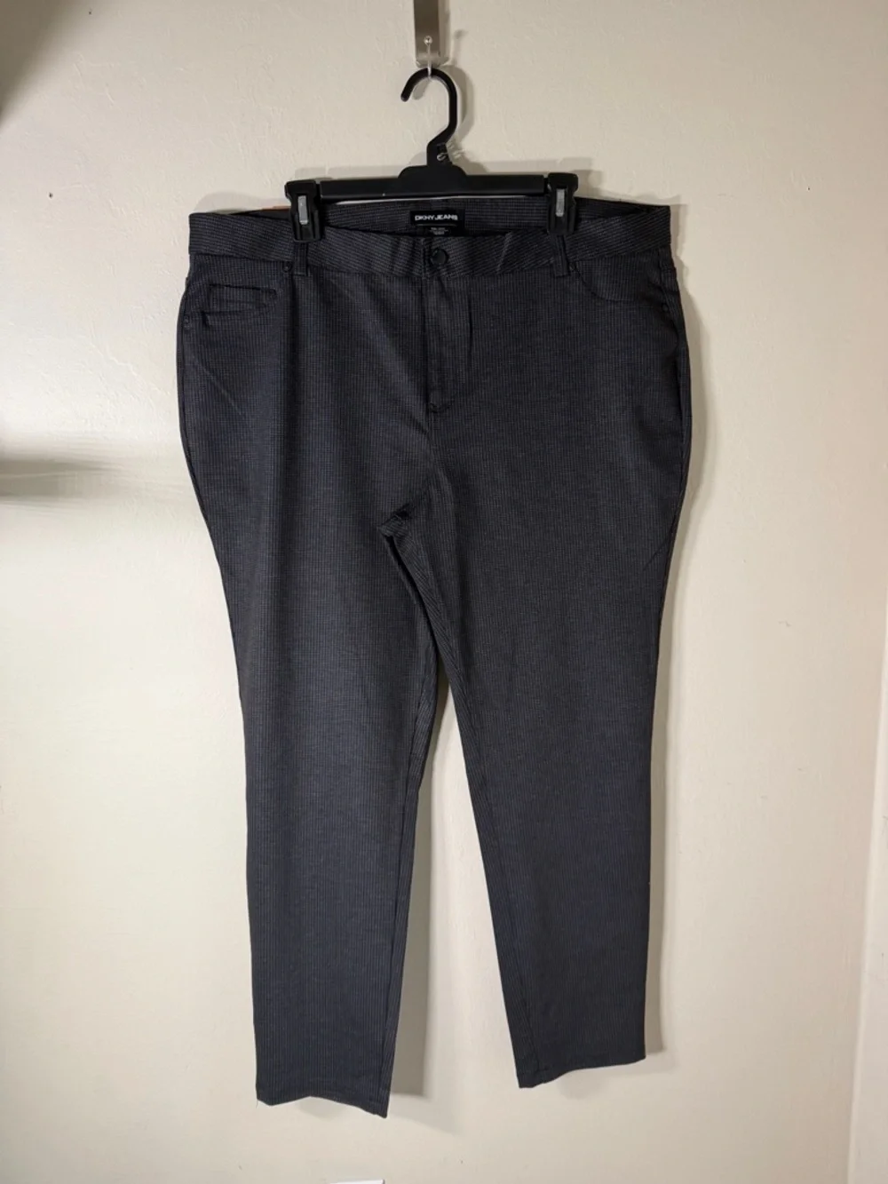 DKNY Men's Dark Charcoal Slim Dress Chinos